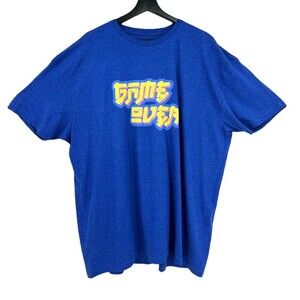 Mens T-shirt Blue "Game Over" DIVISION Gaming Graphic Sz XXL Mens Plus 2XL
